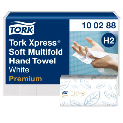 Листові вузькопанельні рушники Tork Xpress Premium Soft складання Multifold, білі, 2 шари, 21х34 см, 110 листів