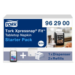 Стартовий набір Tork: переносний диспенсер Xpressnap Fit для барних серветок, чорний (на 168 серветок) + 2 упаковки серветок