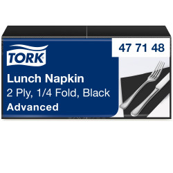 Обідні серветки Tork Advanced, чорні, 2 шари, 33х33 см, 200 шт