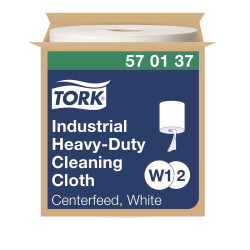 Нетканий матеріал для протирання в рулонах Tork Industrial Premium підвищеної міцності, білий, 60,8 м, 160 листів, 1 рулон