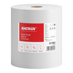Рушники в рулонах з центральною витяжкою Katrin Classic М, білі, 1 шар, 300 м, 1200 листів, 1 рулон