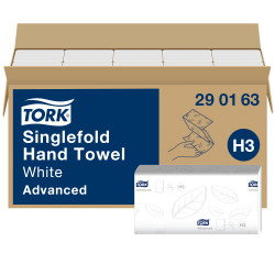 Листові рушники Tork Advanced Soft Singlefold складання Z, білі, 2 шари, 23х24,8 см, 250 листів