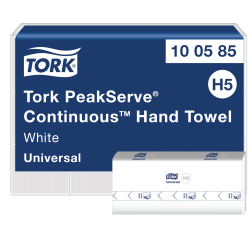 Листові вузькопанельні рушники Tork PeakServe Universal з безперервною подачею, білі, 1 шар, 410 листів