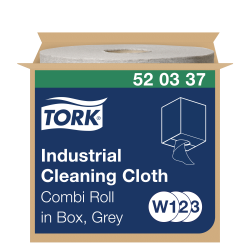 Нетканий матеріал для протирання в рулонах Tork Industrial Premium для видалення олії та жиру, сірий, 390 листів