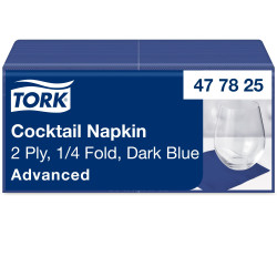 Коктейльні серветки Tork Advanced, сині, 24х24 см, 2 шари, 200 шт