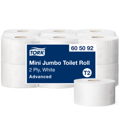 Туалетний папір Tork Advanced в рулонах Mini Jumbo, білий, 2 шари, 160 м, 1 рулон