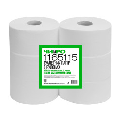 Туалетний папір ЧИТАРО в рулонах Mini Jumbo, білий, 1 шар, 200 м, 1735 відривів, 1 рулон