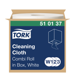 Нетканий матеріал для протирання в рулонах Tork Premium, білий, 152 м, 400 листів, 1 рулон