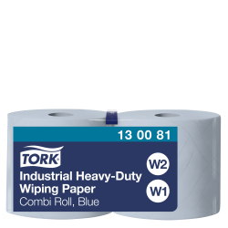 Папір для протирання підвищеної міцності Tork Industrial Advanced для видалення олії та жиру, блакитний, 3 шари, 119 м, 350 листів, 1 рулон