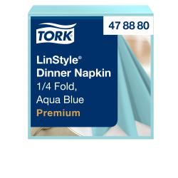 Серветки для сервірування столу Tork LinStyle Premium, кольору морської хвилі, 1 шар, 39х39 см, 50 шт