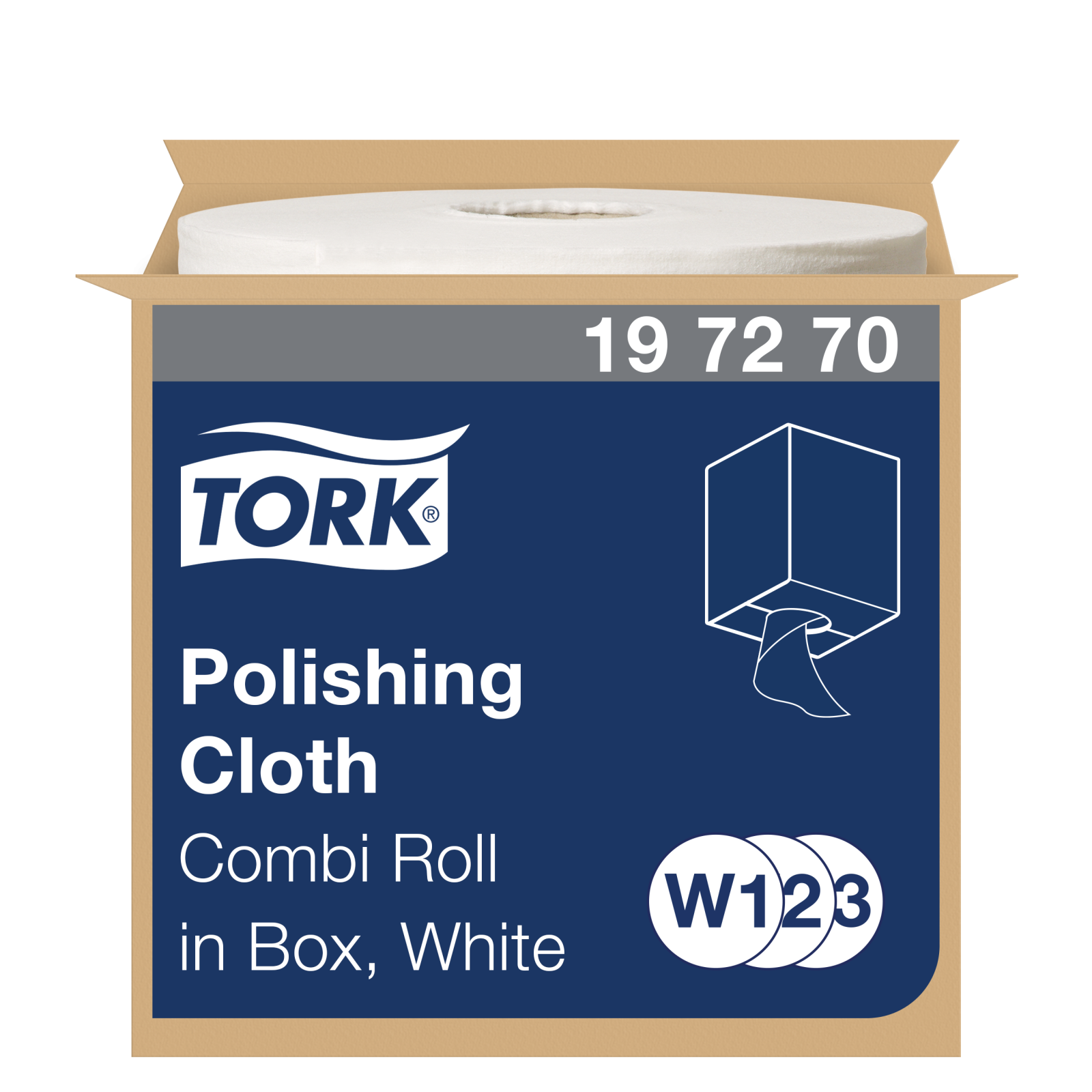 Нетканий матеріал для полірування Tork Premium в рулонах, білий, 171 м, 450 листів, 1 рулон