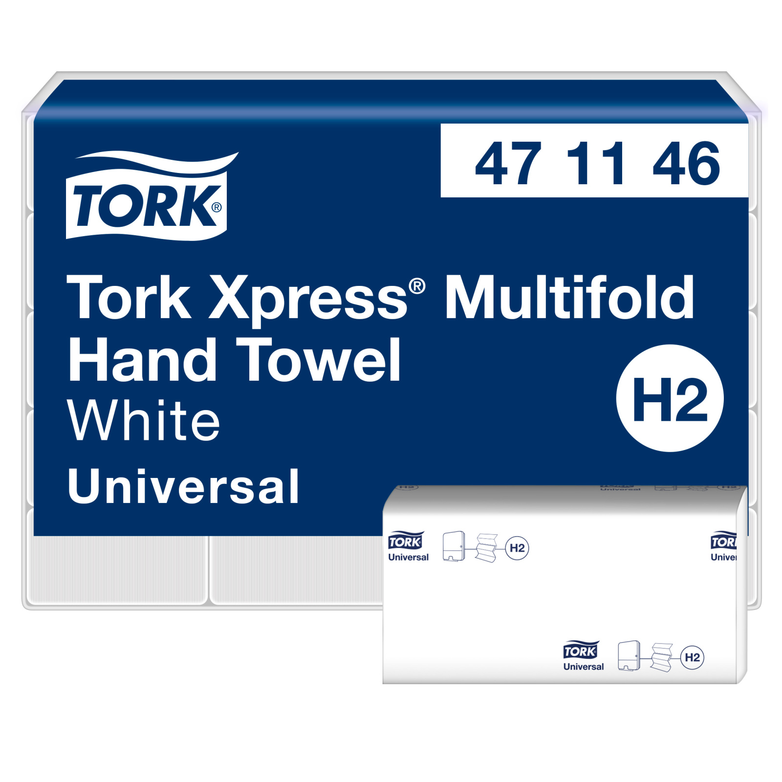 Листові вузькопанельні рушники Tork Xpress Universal складання Multifold, білі, 2 шари, 190 листів