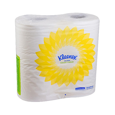 Туалетний папір Kimberly-Clark Kleenex Ultra в стандартних рулонах, білий, 2 шари, 240 відривів, 4 рулони