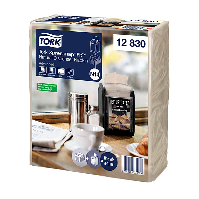 Диспенсерні серветки Tork Xpressnap Fit Advanced, крафтові, 2 шари, 720 шт