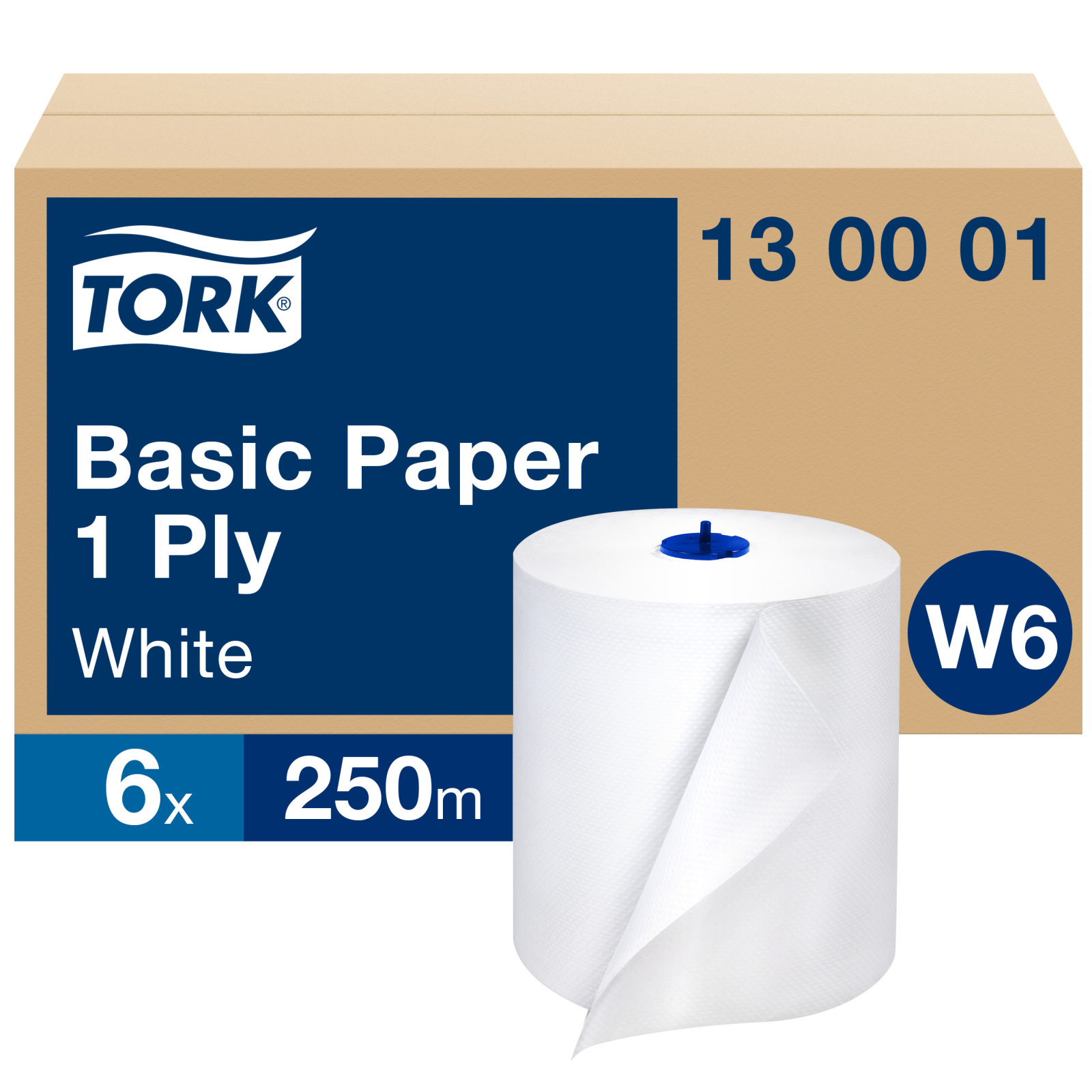Рушники в рулонах Tork Basic, білі, 1 шар, 250 м, 1 рулон