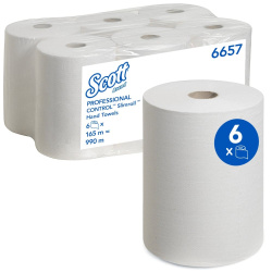Рушники в рулонах Kimberly-Clark Scott Slimroll, білі, 1 шар, 165 м, 1 рулон