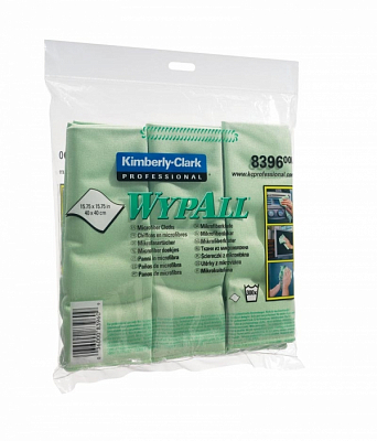 Серветка Kimberly-Clark WypAll з мікрофібри для прибирання, зелена, 40х40 см, 1 шт