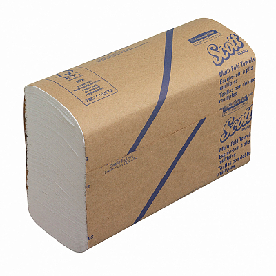 Листові рушники Kimberly-Clark Scott Multifold, білі, 1 шар, 250 листів