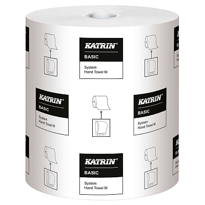 Рушники в рулонах Katrin Basic System М, білі, 1 шар, 180 м, 1 рулон