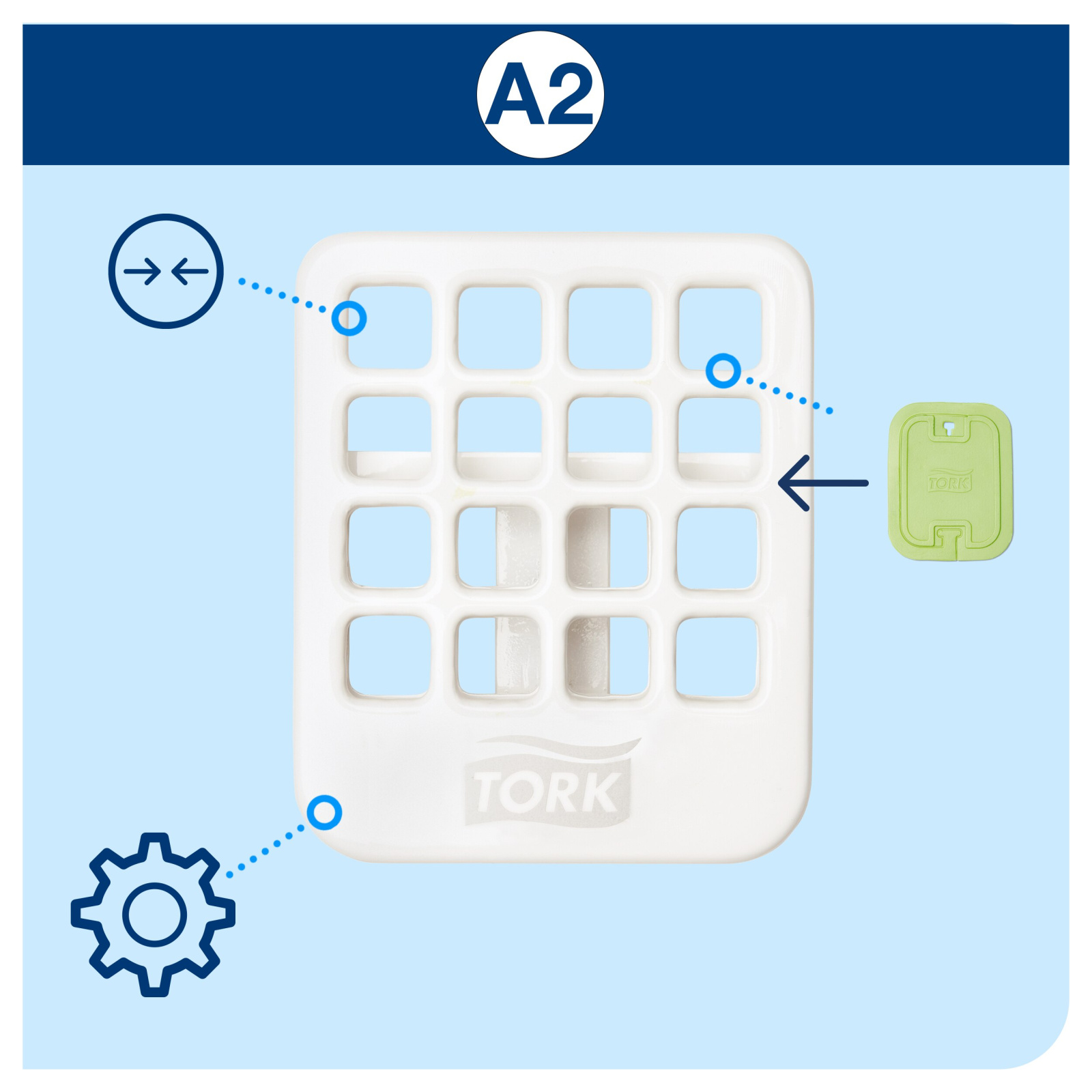 Дозатор-тримач Tork Elevation для освіжувача повітря в пластинах, білий