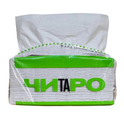 Паперові рушники ЧИТАРО, V-складання, 2 шарові, 250 листів, вторинне волокно