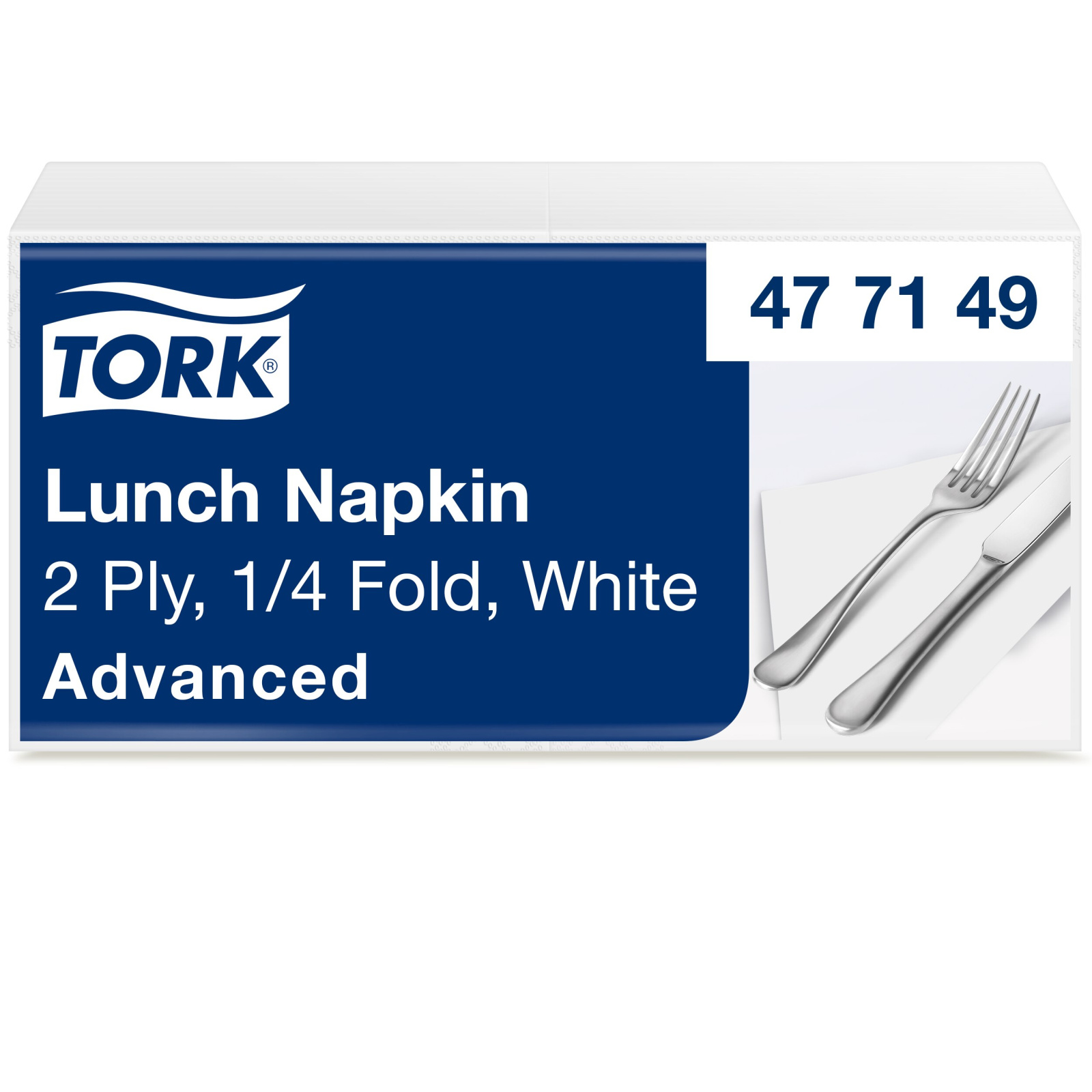 Обідні серветки Tork Advanced, білі, 2 шари, 33х33 см, 200 шт