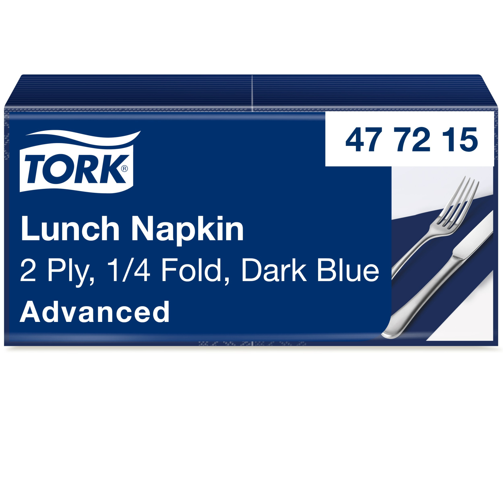 Обідні серветки Tork Advanced, сині, 2 шари, 33х33 см, 200  шт