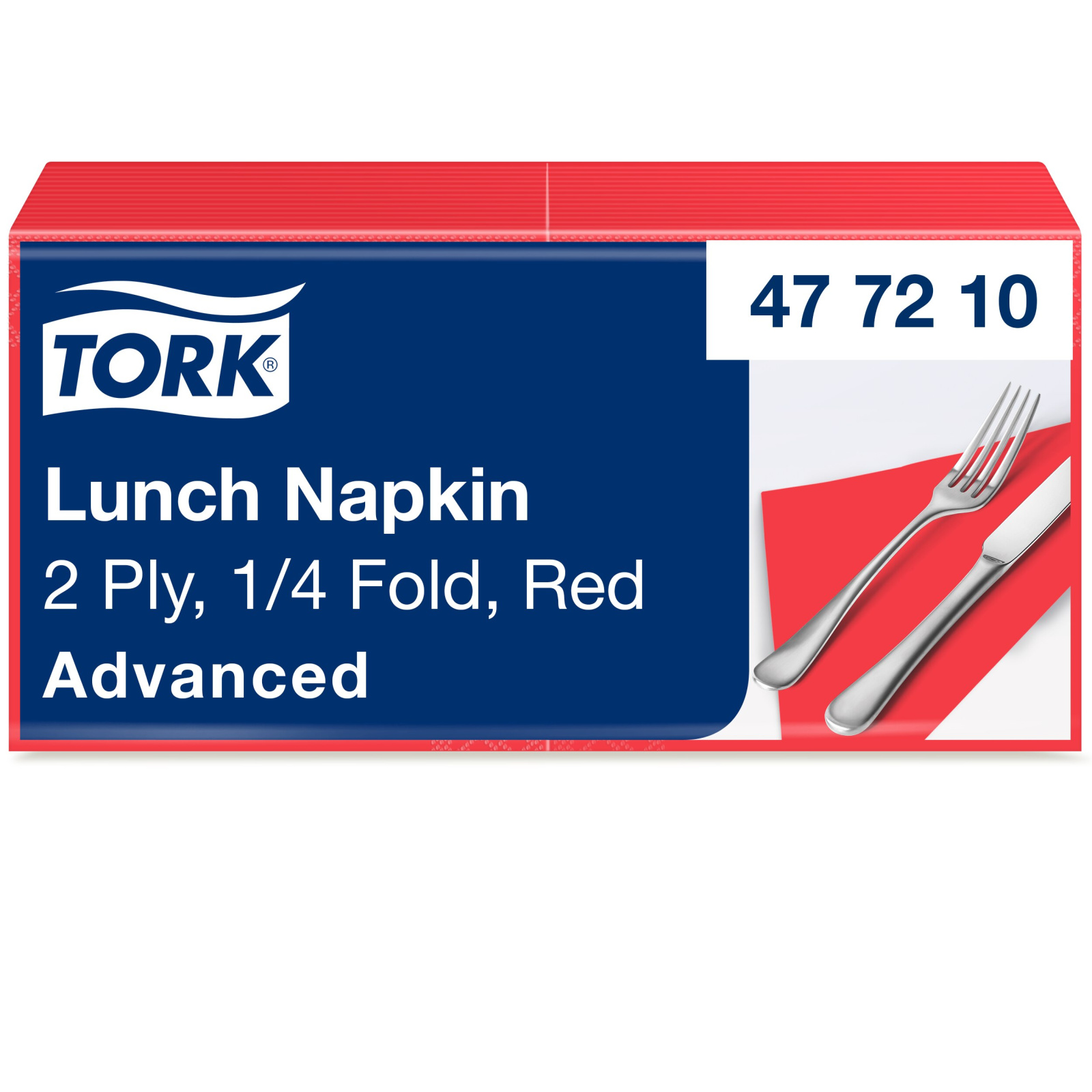 Обідні серветки Tork Advanced, червоні, 2 шари, 33х33 см, 200 шт