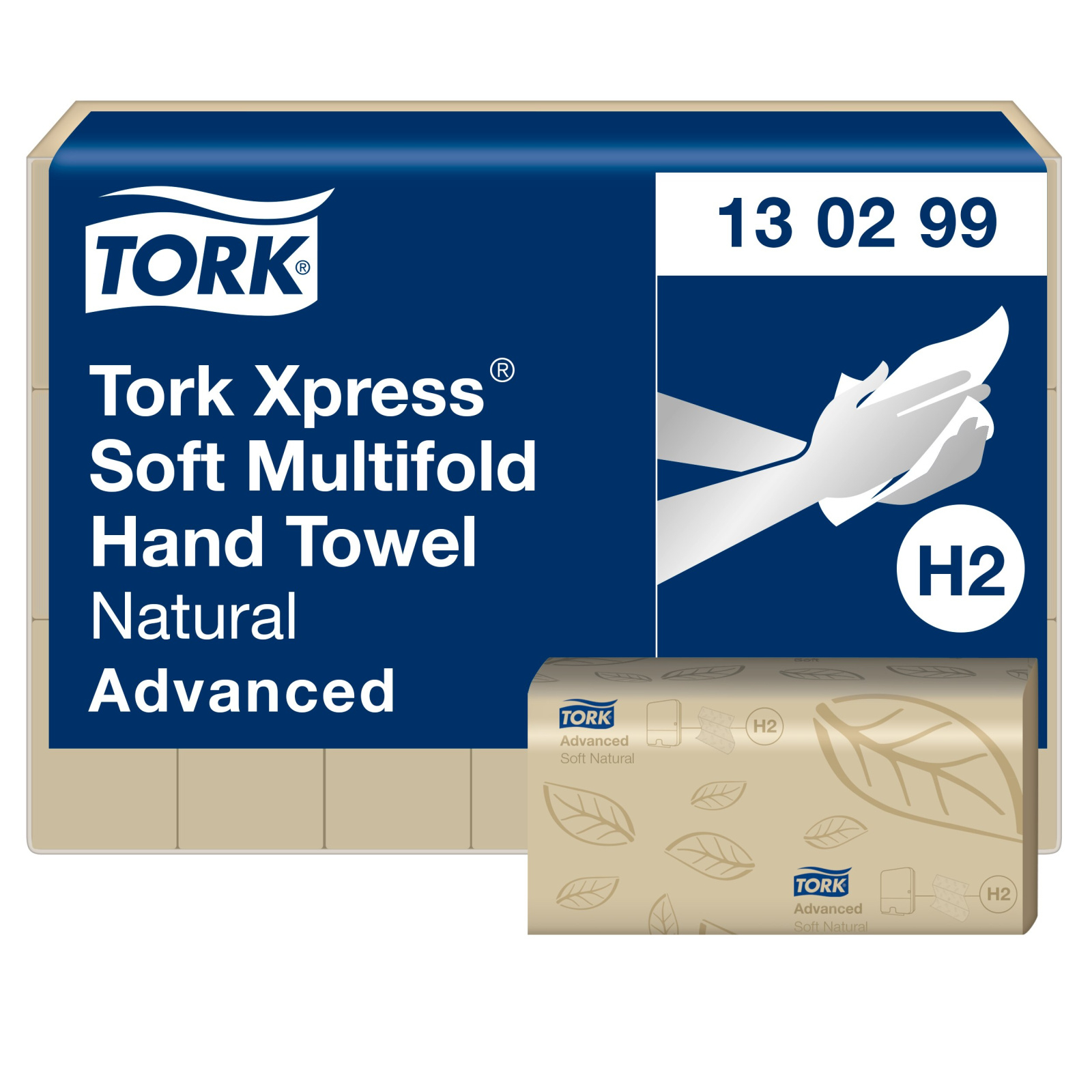 М'які листові вузькопанельні рушники Tork Xpress Advanced Soft, натурального кольору, 2 шари, 180 листів