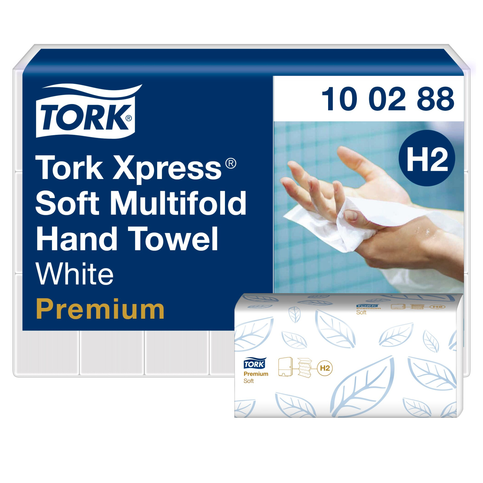 Листові вузькопанельні рушники Tork Xpress Premium Soft складання Multifold, білі, 2 шари, 21х34 см, 110 листів