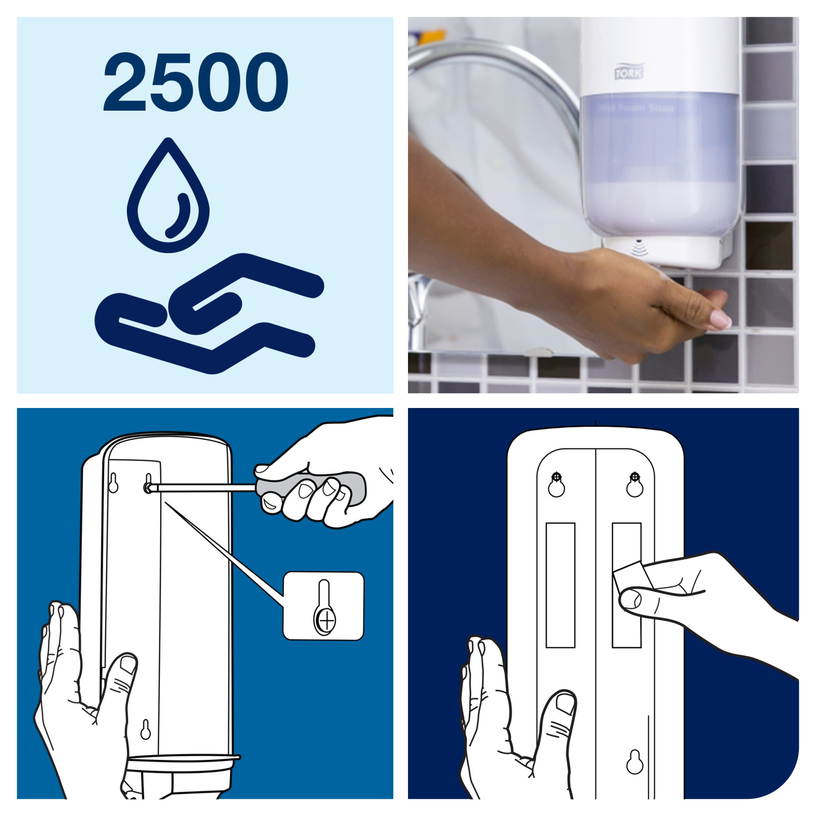 Диспенсер Tork Elevation з сенсором Intuition для мила-піни, білий, 1 л