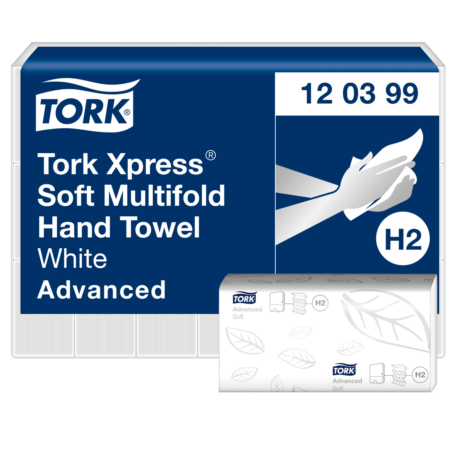 Листові вузькопанельні рушники Tork Xpress Advanced Soft складання Multifold, білі, 2 шари, 21х34 см, 136 листів