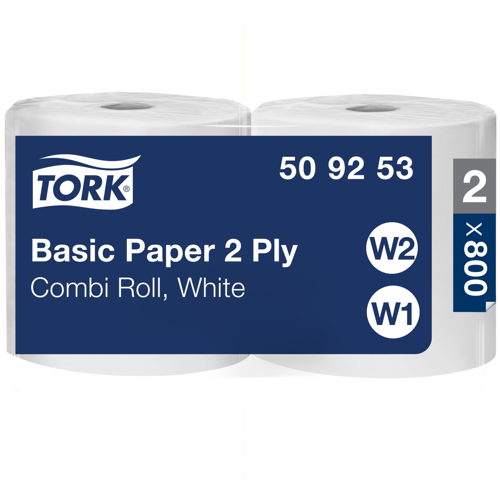 Базовий папір для протирання Tork Universal в рулонах, білий, 2 шари, 264 м, 800 листів, 1 рулон