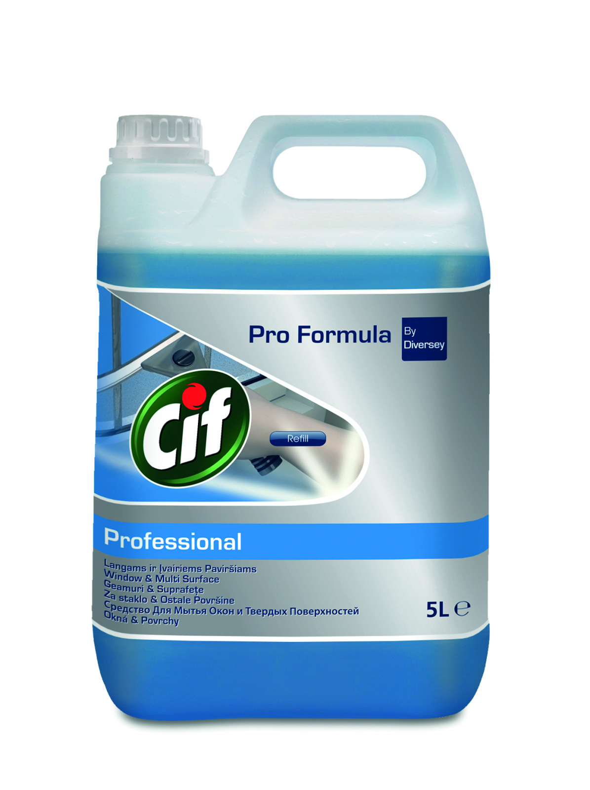 Засіб для миття скляних та глянцевих поверхонь Diversey Cif Professional Window&Multi Surface Cleaner, 5 л