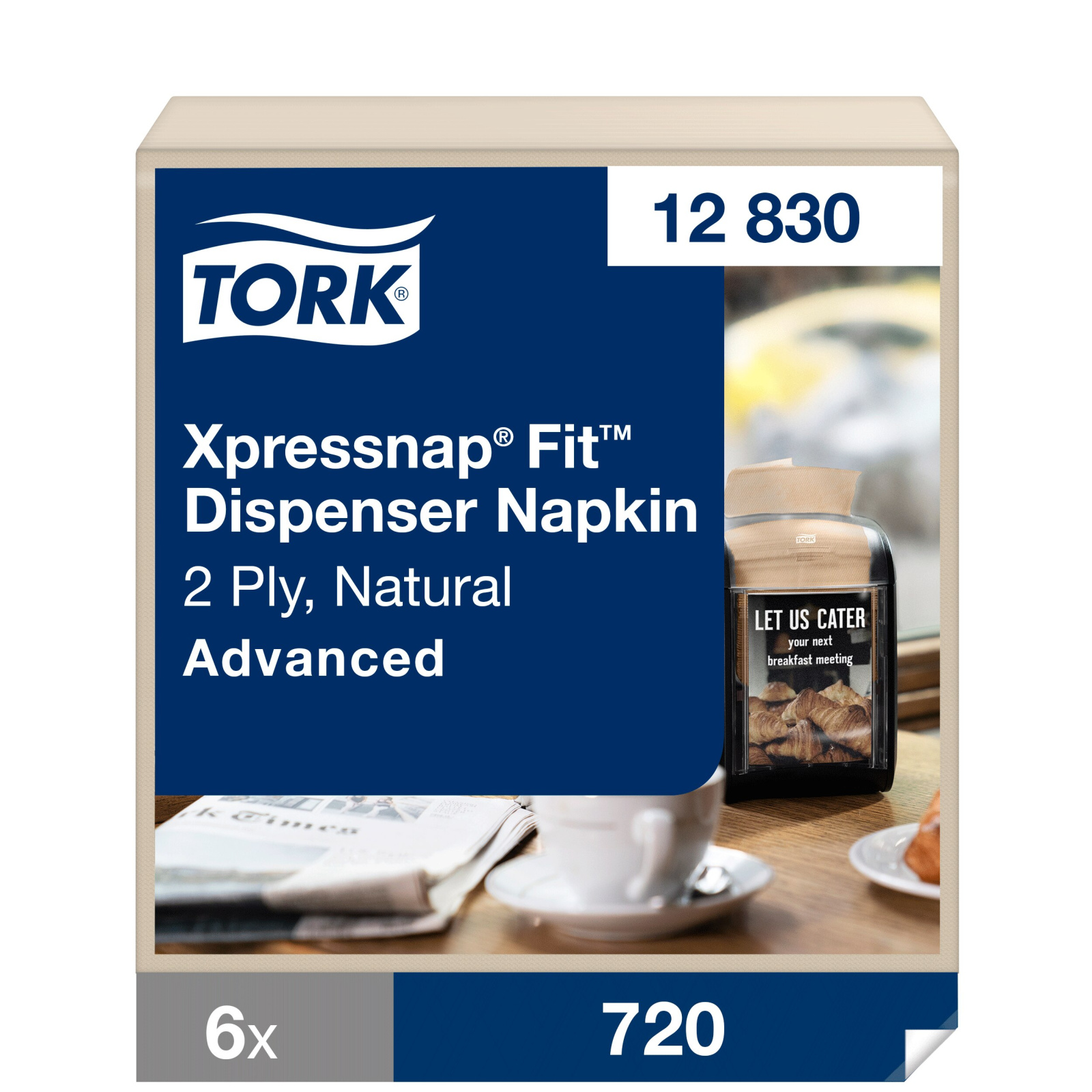 Диспенсерні серветки Tork Xpressnap Fit Advanced, крафтові, 2 шари, 720 шт