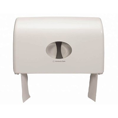 Диспенсер Kimberly-Clark Aquarius для туалетного паперу в рулонах Mini Jumbo, на 2 рулони, білий