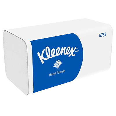 Листові рушники Kimberly-Clark Kleenex Interfold складання V, білі, 2 шари, 186 листів