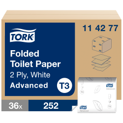 Листовий туалетний папір Tork Advanced, 2 шари, білий, 252 листа