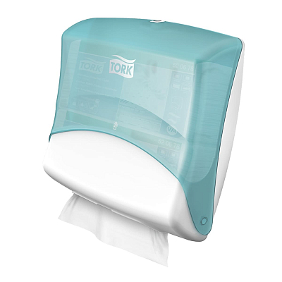 Диспенсер Tork Perfomance для матеріалу для протирання в серветках, білий/блакитний