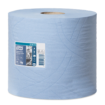 Папір для протирання в рулонах Tork Advanced підвищеної міцності, блакитний, 2 шари, 170 м, 500 листів, 1 рулон