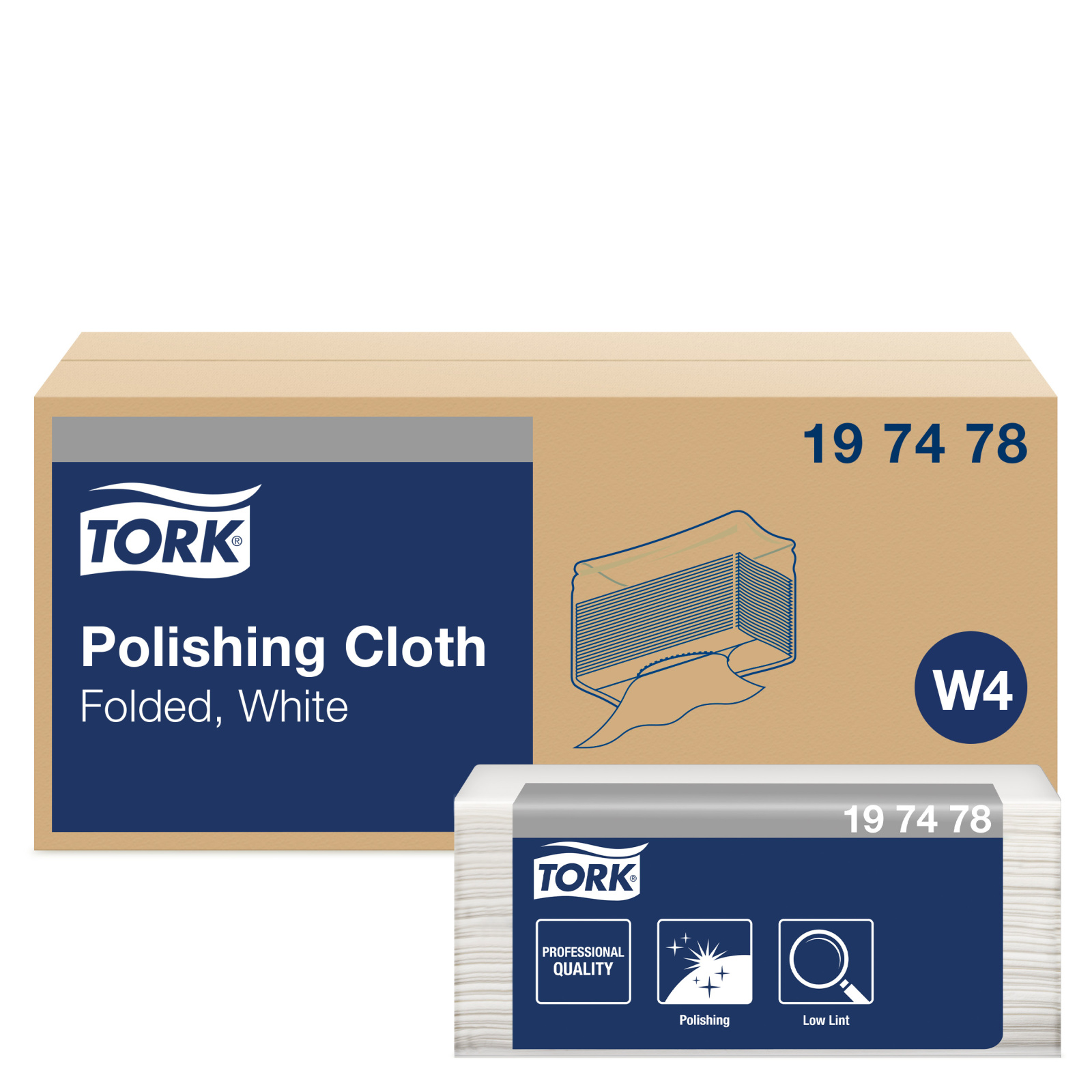 Нетканий матеріал для полірування Tork Premium в серветках, білий, 125 листів