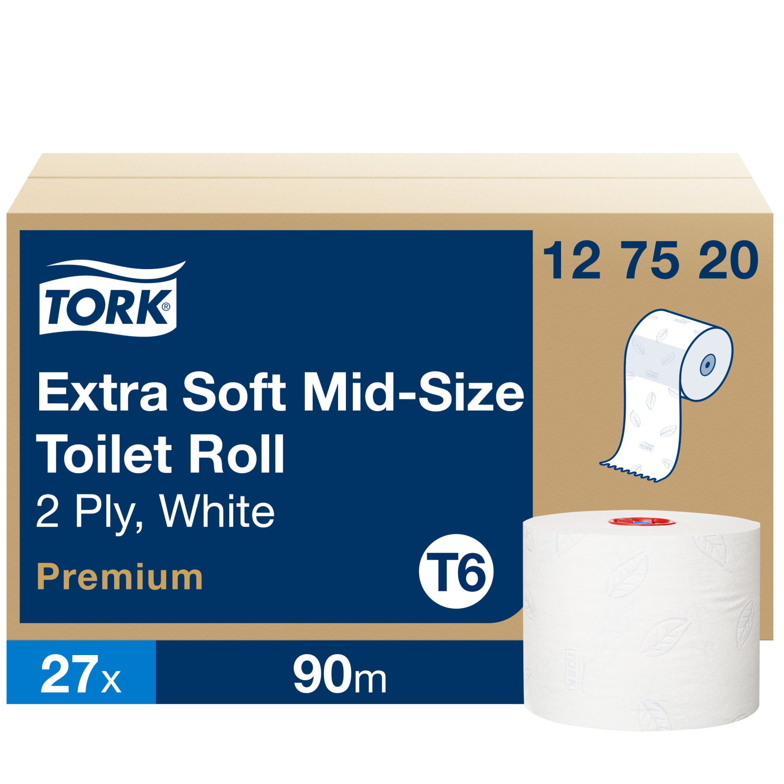 Туалетний папір Tork Premium Soft в міді рулонах, білий, 2 шари, 90 м, 1 рулон