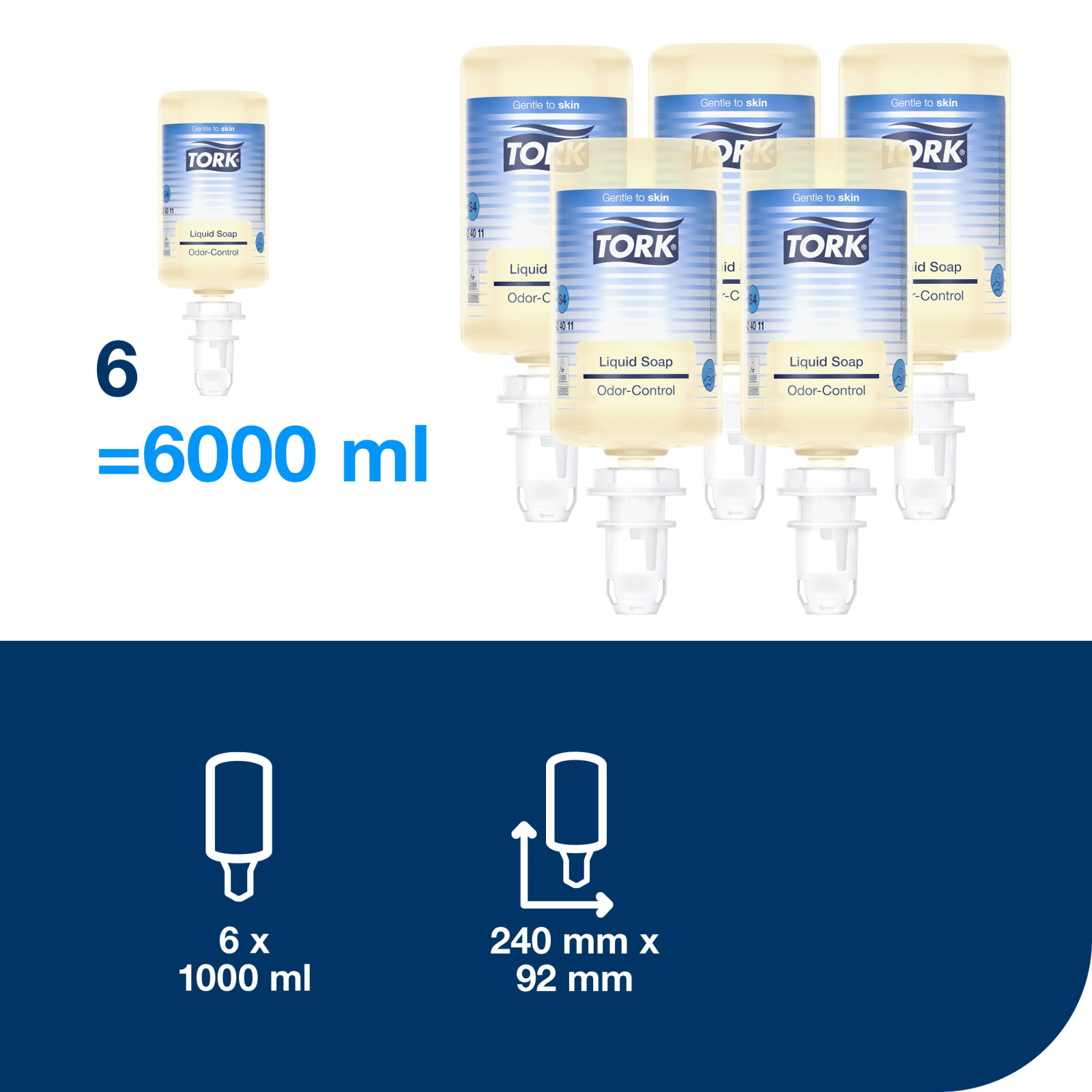Рідке мило для рук Tork Premium нейтралізуюче запах, 1 л