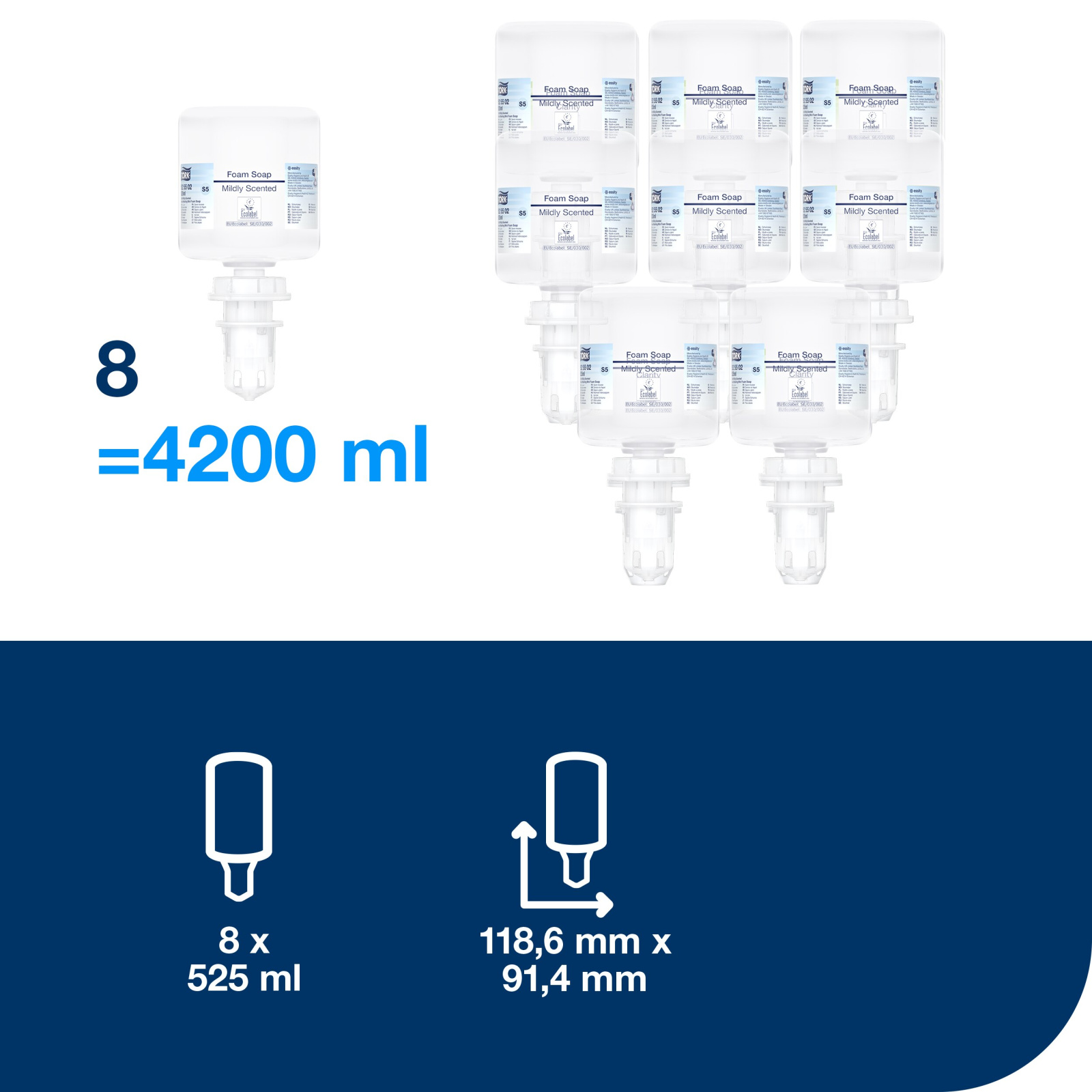 М'яке мило-піна для рук Tork Premium Міні з легким ароматом, 525 мл
