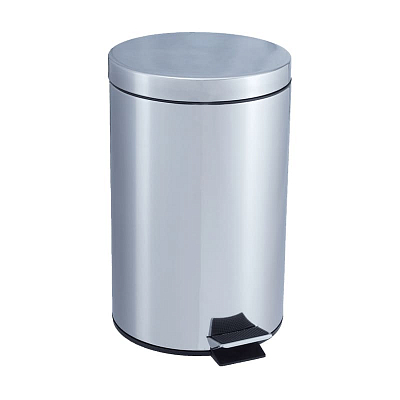 Корзина для сміття Jofel, металева з педаллю, хромована, 12 л