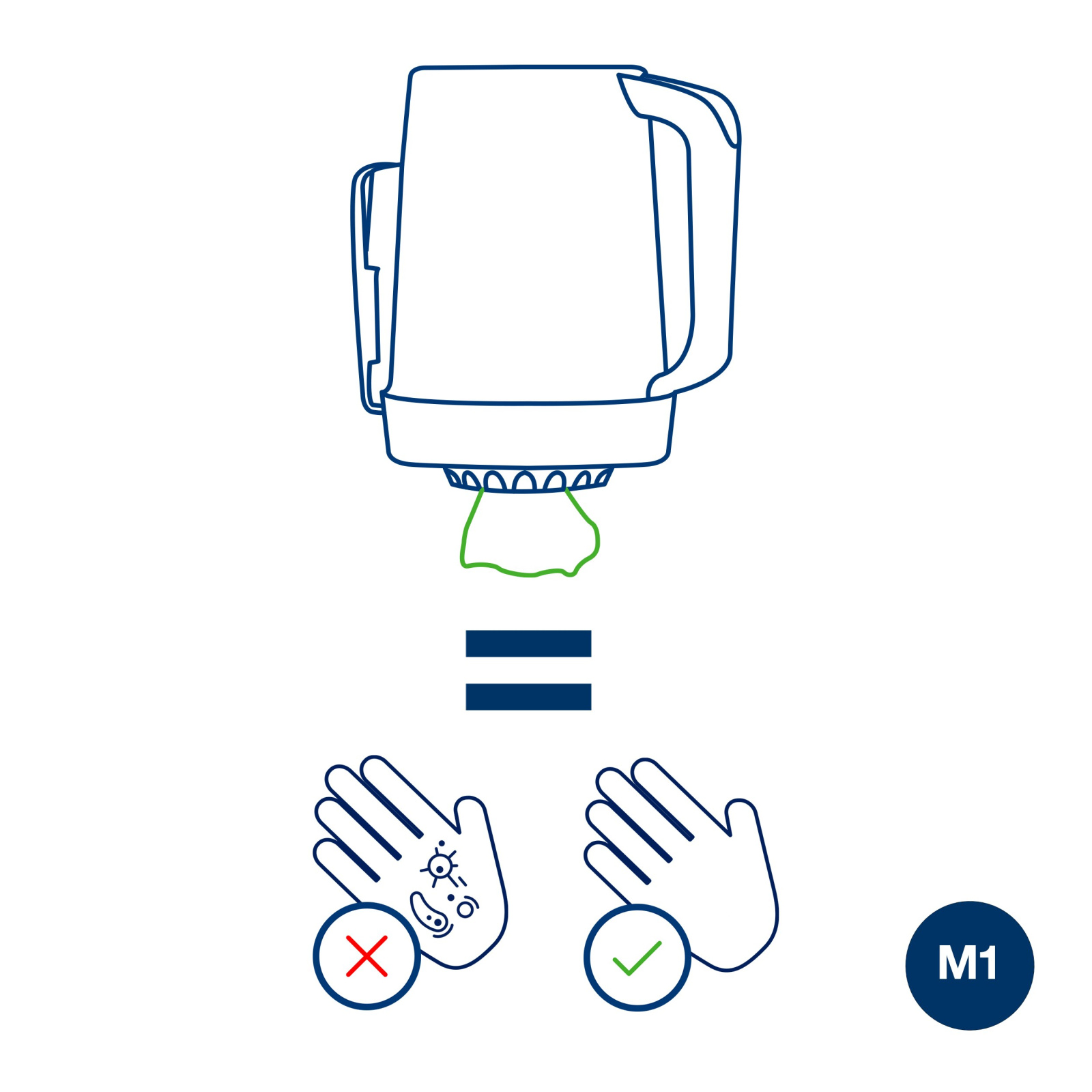 Переносний диспенсер Tork Performance Міні з центральною витяжкою, біло-блакитний