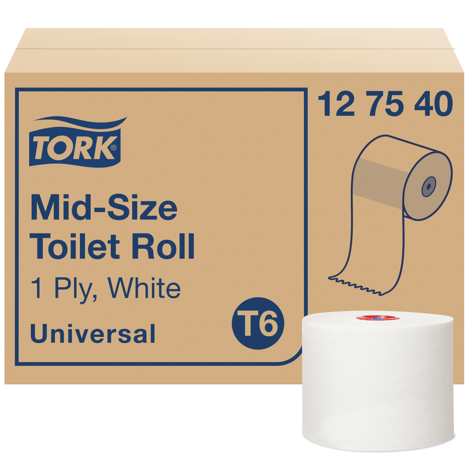 Туалетний папір Tork Universal в міді рулонах, білий, 1 шар, 135 м, 1 рулон