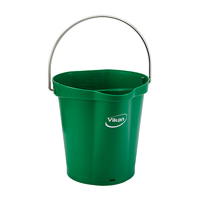 Відро з металевою ручкою Vikan, зелене, 6 л