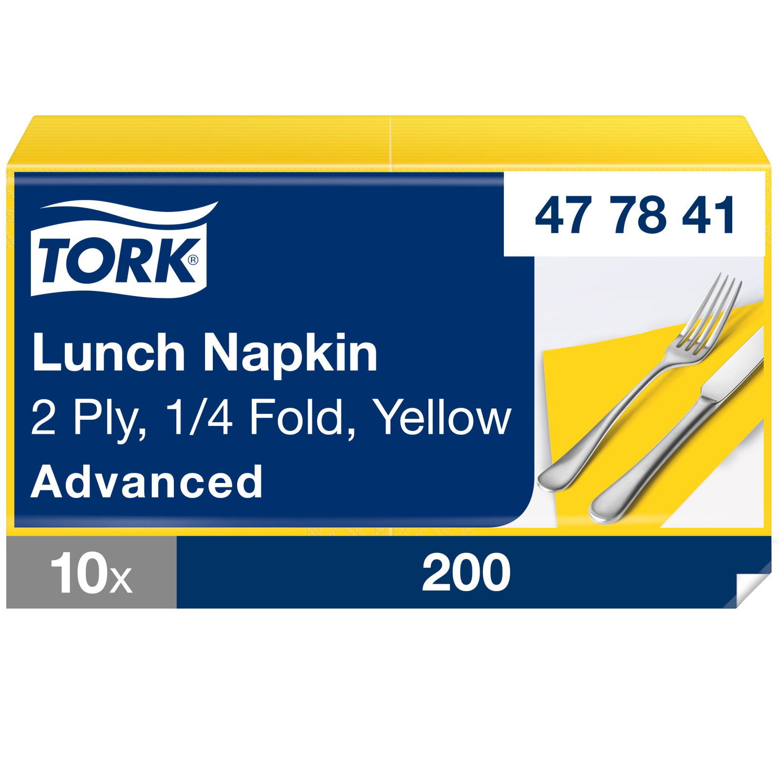 Обідні серветки Tork Advanced, жовті, 2 шари, 33х33, 200 шт