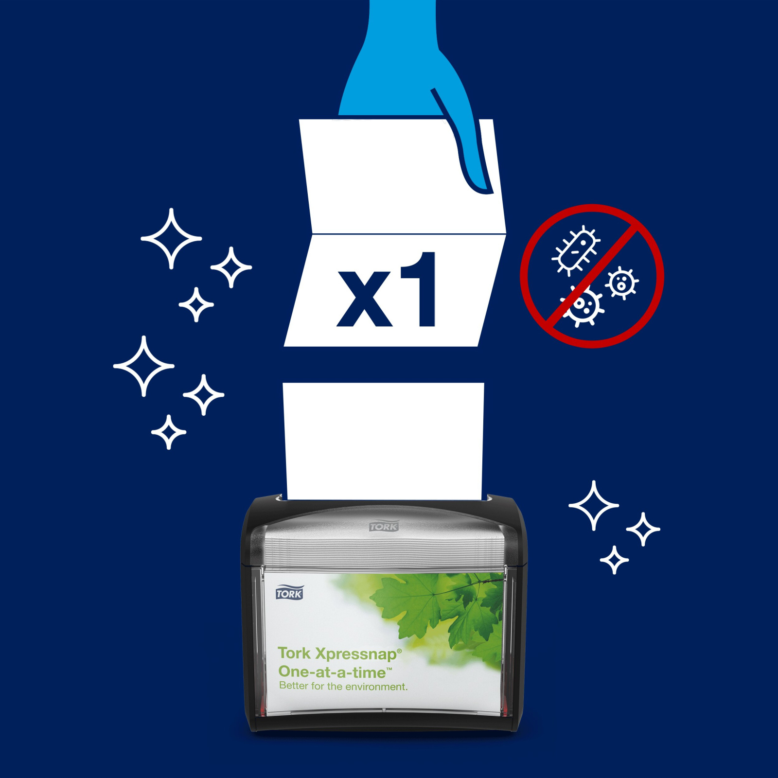 Серветки Tork Xpressnap Universal для диспенсера, білі, 1 шар, 1125 шт